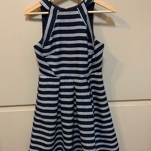 High neck fit and flare dress